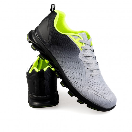 0263-5 Grey/Black/Green Мъжки маратонки