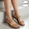 1106-1 LBrown Дамски сандали от естествена кожа