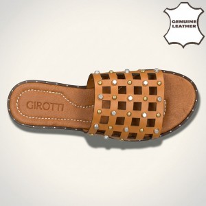 1122 Brown Дамски чехли от естествена кожа