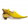 288-0402 Yellow Елегантни дамски чехли от естествена кожа