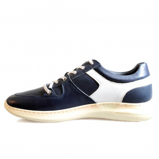 651003 Navy/White Мъжки обувки от естествена кожа
