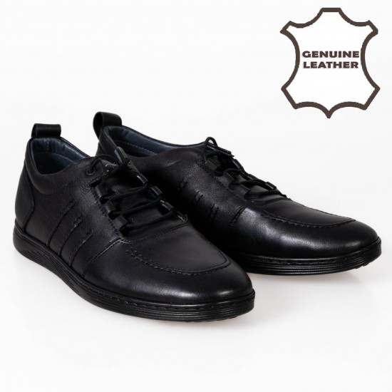 651015 Black Мъжки обувки от естествена кожа