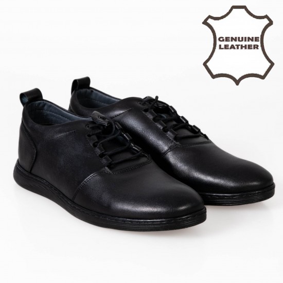651016 Black Мъжки обувки от естествена кожа