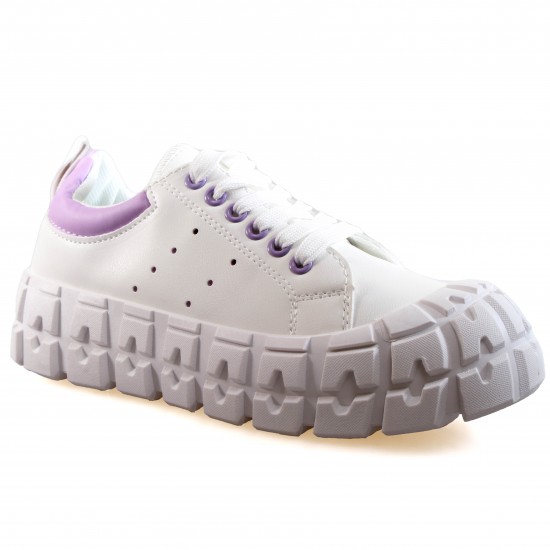 6609-3 White/Purple Дамски кецове