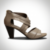 664-8822 Beige Дамски сандали на токчета от естествена кожа