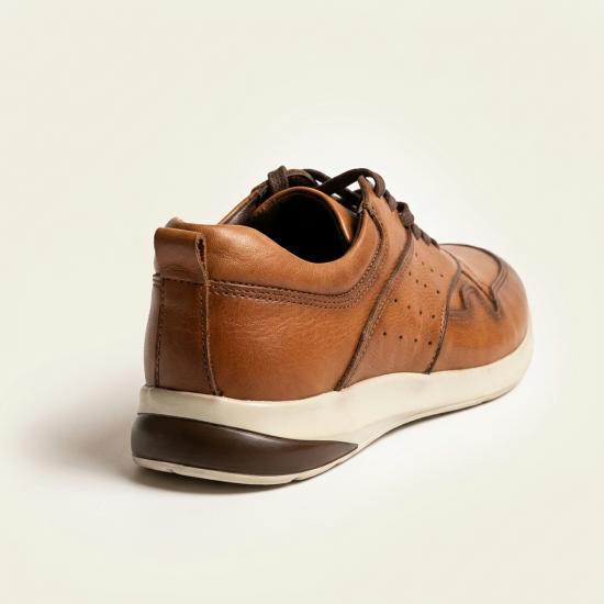 673006 Brown Мъжки обувки от естествена кожа