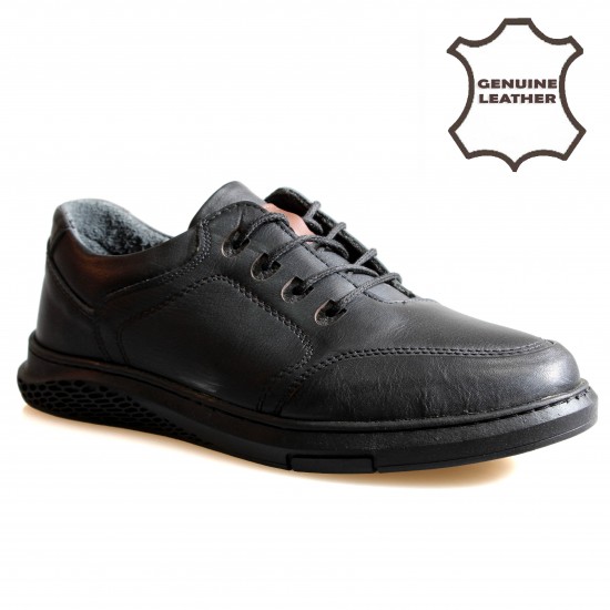 707008 Black Мъжки обувки от естествена кожа