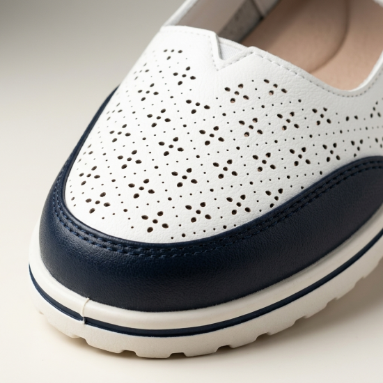 8809 White/Navy Дамски летни обувки