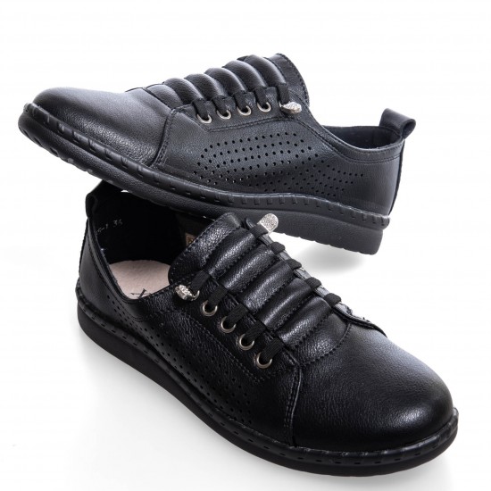 A2055-1 Black Дамски обувки от естествена кожа