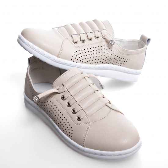 A2055-3 Beige Дамски обувки от естествена кожа