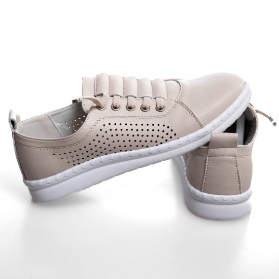A2055-3 Beige Дамски обувки от естествена кожа