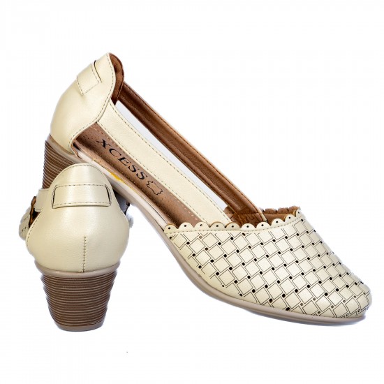 A2353-3 Beige Дамски летни обувки на токчета