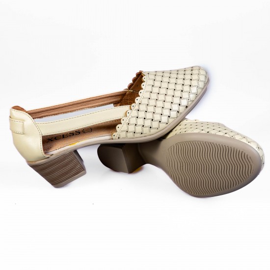 A2353-3 Beige Дамски летни обувки на токчета