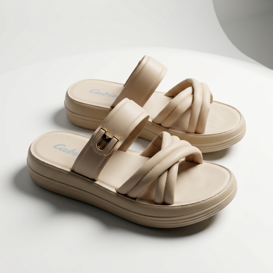 B2120 Beige Дамски чехли
