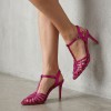C225 Fushia Дамски сандали на токчета