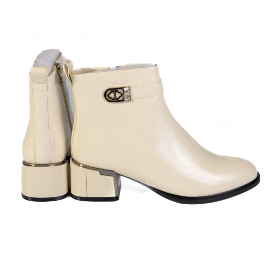 F5186-2 Beige Дамски боти на токчета
