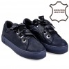 G-20 Black/Navy Дамски кецове от естествена кожа