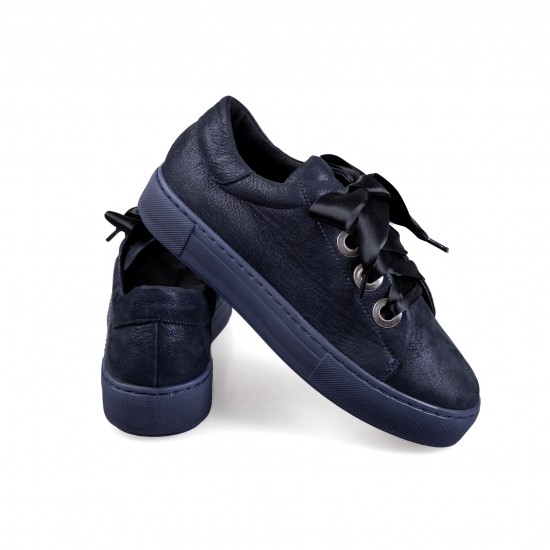 G-20 Black/Navy Дамски кецове от естествена кожа