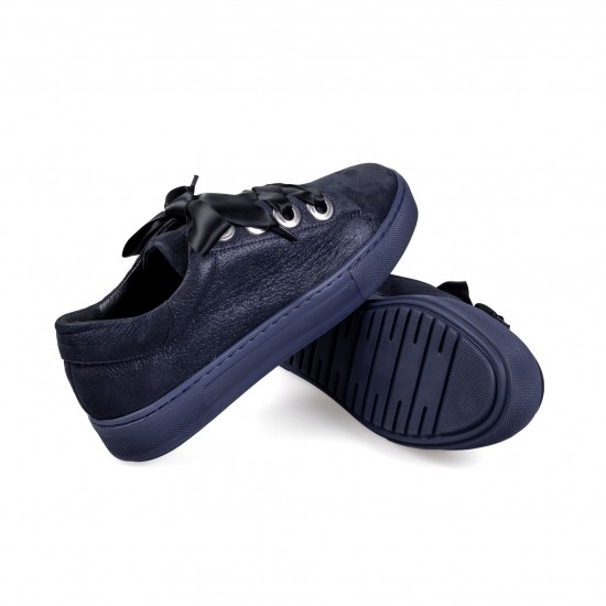 G-20 Black/Navy Дамски кецове от естествена кожа
