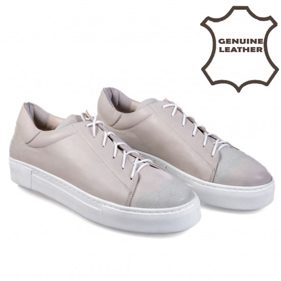 G-22 Beige Дамски кецове от естествена кожа