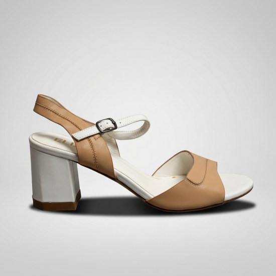 IG18S-XE02 Beige/White Дамски сандали на токчета