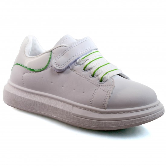 JK-605-7 White/Green Детски маратонки