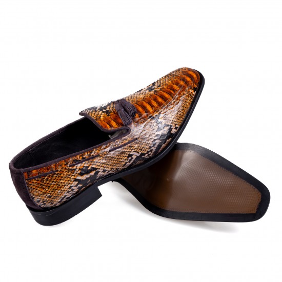 M-91 Black/Brown Мъжки официални обувки от естествена кожа