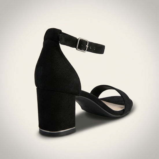 N160-1 Black Дамски сандали на токчета