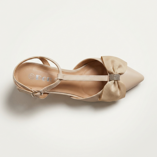 N325-2 Beige Дамски сандали на токчета