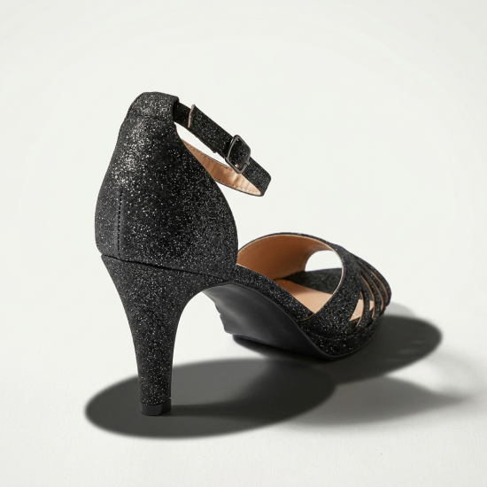 N330-1 Black Дамски сандали на токчета