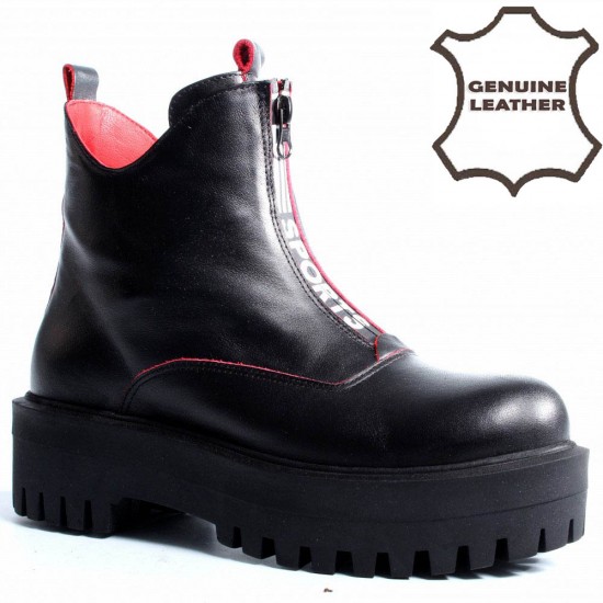 1120 Black Дамски боти от естествена кожа