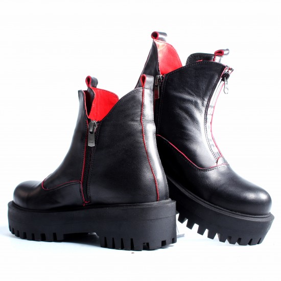 1120 Black Дамски боти от естествена кожа