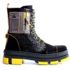 1291406 Black/Yellow Дамски боти от естествена кожа