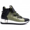 133-2059 Khaki/Black Дамски кецове от естествена кожа