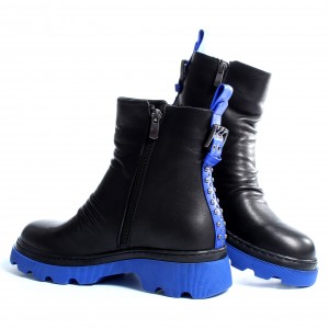 2048 Black/Blue Дамски боти от естествена кожа