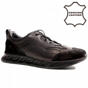 30901 black Мъжки обувки от естествена кожа
