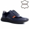 5031 navy Мъжки обувки от естествена кожа