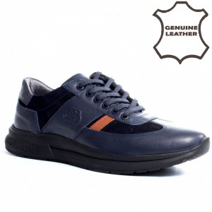 5031 navy Мъжки обувки от естествена кожа