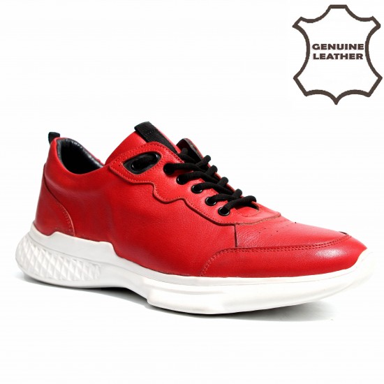 70401 Red Мъжки обувки от естествена кожа