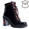 80062 Black Дамски боти от естествен лак