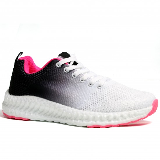 8100-3 White/Black/Fuxia Дамски маратонки