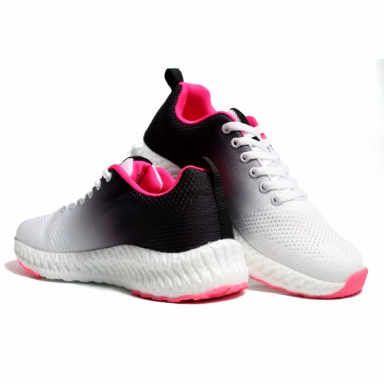 8100-3 White/Black/Fuxia Дамски маратонки