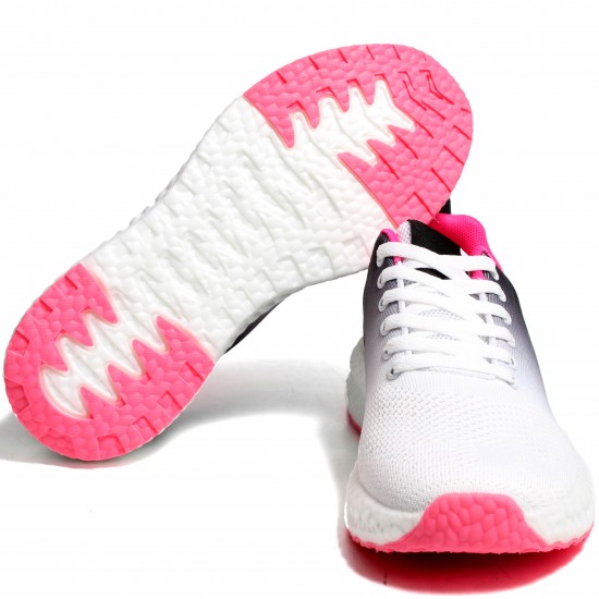 8100-3 White/Black/Fuxia Дамски маратонки