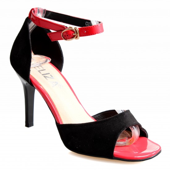 C327-J02 Black Suede Дамски сандали