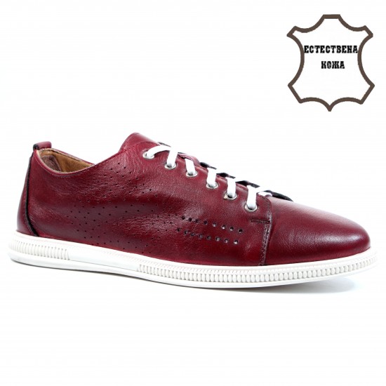MK506 Bordo Мъжки обувки от естествена кожа