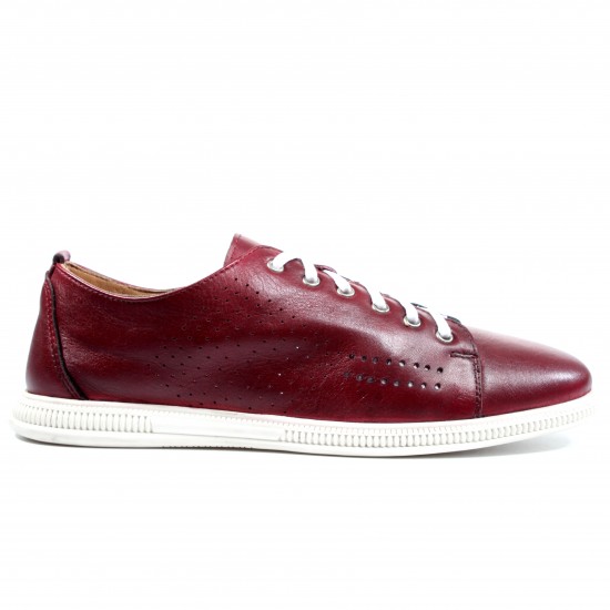 MK506 Bordo Мъжки обувки от естествена кожа