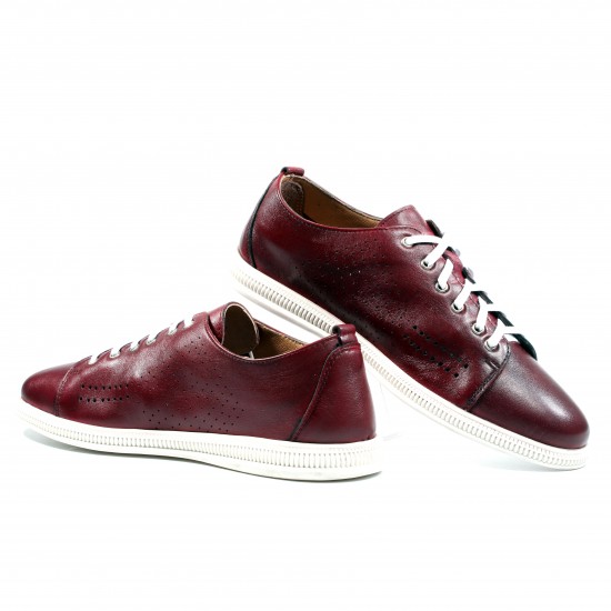 MK506 Bordo Мъжки обувки от естествена кожа