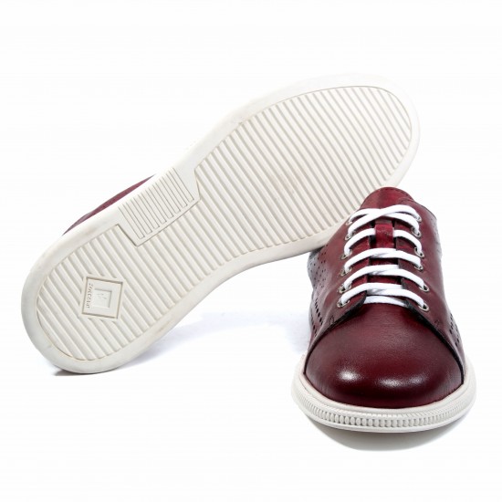 MK506 Bordo Мъжки обувки от естествена кожа