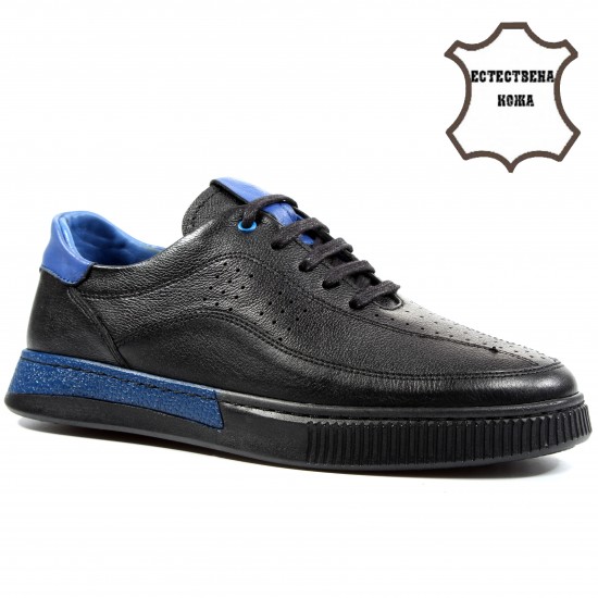 MK5206 Black/Blue Мъжки обувки от естествена кожа