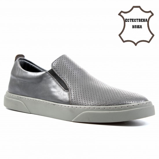 MK611 Grey Мъжки обувки от естествена кожа